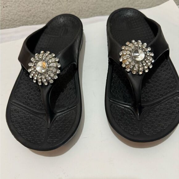 Terox foam flip flops adult size M with rhinestone - Picture 3 of 9